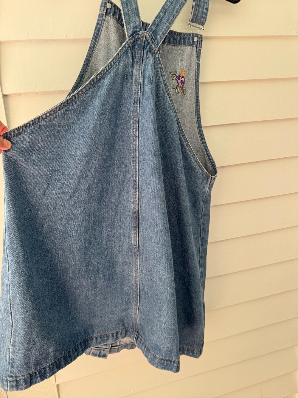Bongo | Embroidered Denim Jumper Dress Overall Pinafore Size Large - Picture 6 of 9